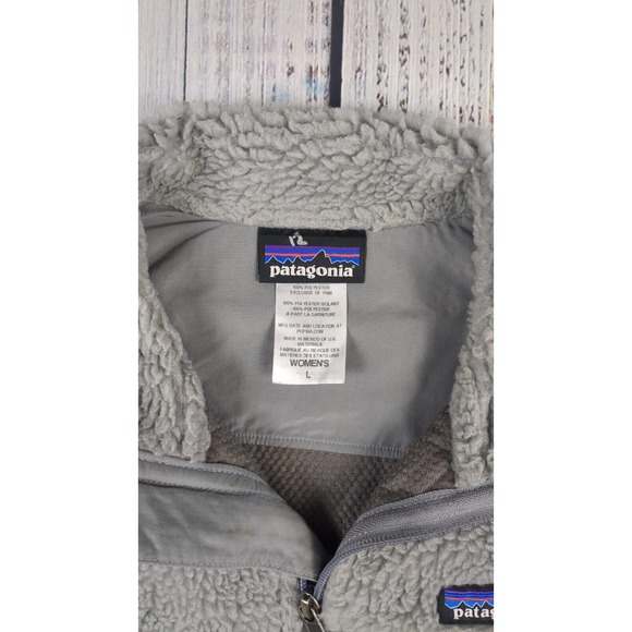2014 Patagonia Worn Wear Womens Retro X Sherpa Deep Pile Vest Gray Size L - Picture 5 of 6